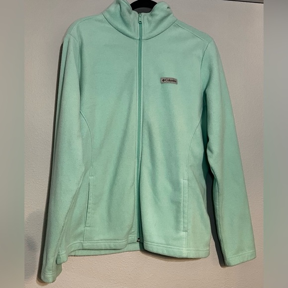 Mint Green Blue Columbia Full Zip Fleece - Picture 1 of 5